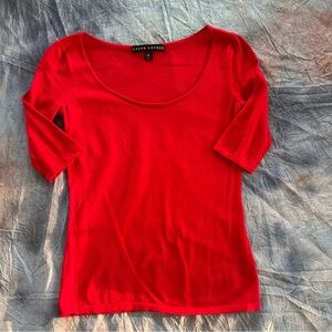 Ralph Lauren Red Scoop Neck Short Sleeve Top